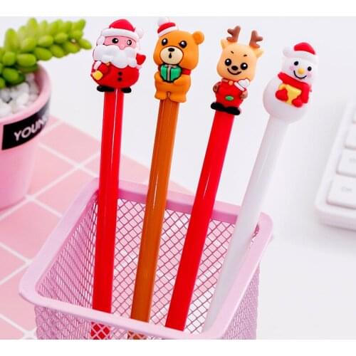 36PCS Christmas Student Gift Creative Christmas Round Hat Cub Christmas Gel Pens Student Stationery Christmas Prize