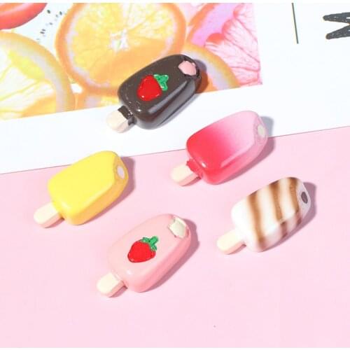 5Pcs 1:12 1:6 Dollhouse Miniature Dollhouse Miniature Pretend ice cream Kitchen Food Popsicle Mini Cartoon doll Accessories