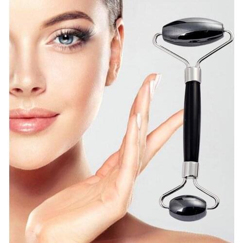 50% Hot Sale Massage Roller V-Shaped Reduce Wrinkles Hematite Double-Head Facial Massage Roller for Unisex
