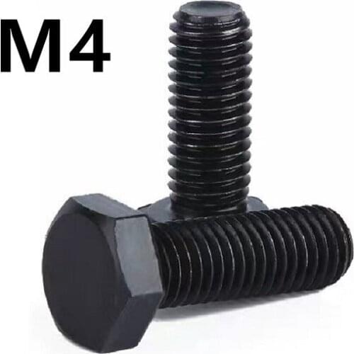 500/100PCS M4x8/10/12/16/40mm GB5783 DIN933 Black 304 Stainless steel Outer Hexagon Hex Socket Head Cap Screw Bolt Metric Thread