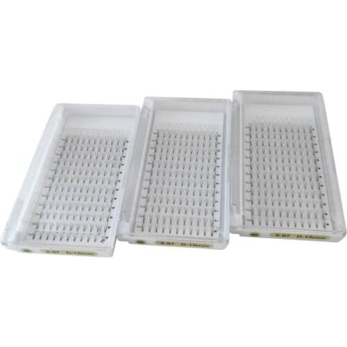 5D Short Stem Premade Fans Eyelashes 3 Trays/lot D Curl 0.07mm Russian Volume Eyelash Hot Sale 3D Individual Lashes