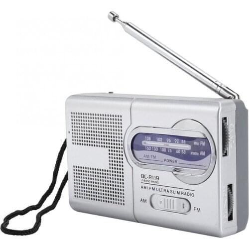 AM/FM Old Fashion Radio Multi-function Mini Pocket AM/FM BC-R119 Radio Speaker Receiver Telescopic Antenna radio receiver