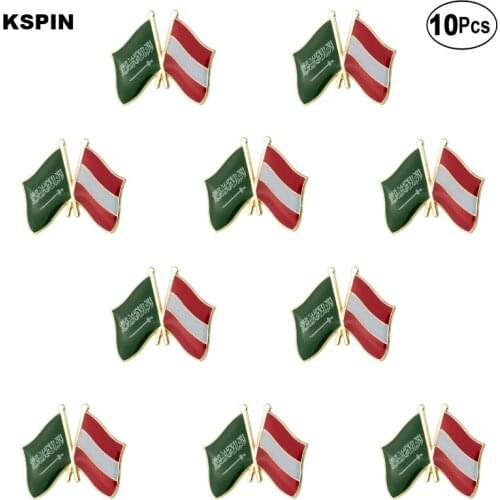 Saudi Arabia & Austria Lapel Pin Flag badge Brooch Pins Badges 10Pcs a Lot