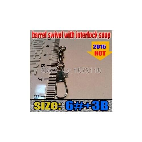 Barrel Swivel with interlock snap size:6+3B quantily 200pcs 2020 NEW product