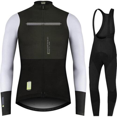 Spain Mens Cycling Jersey Long Sleeve Set MTB Bike Clothing Maillot Ropa Ciclismo Hombre Bicycle Wear 19D GEL Bib Pants