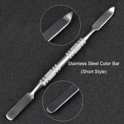 Metal Stainless Steel Makeup Palette Professional Nail Palette Double-head Watercolor Stirring Rod