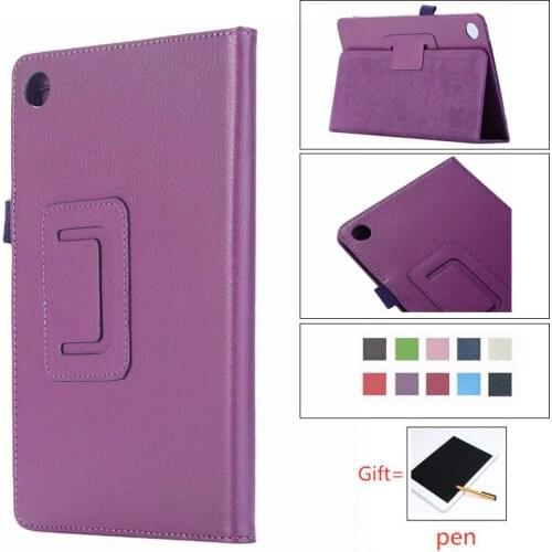 Fashion 2 Fold Litchi PU Leather Tablet Case for Huawei Mediapad M3 M5 lite T3 8.0 T5 10' T8 T10S Flip Stand Cover Funda