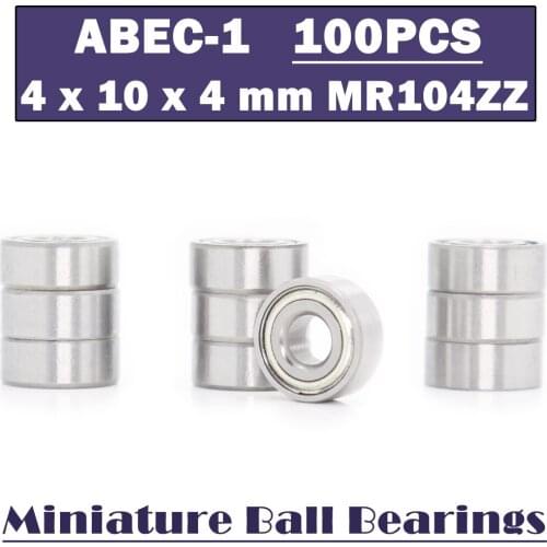 MR104ZZ ABEC-1 (100PCS) 4X10X4mm Miniature Ball Bearings WML4010ZZ L-1040ZZ