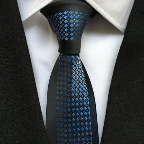 2021 Mens Ties Designer High Craft Panel Neck Tie Black Border with Silver Blue Diamond Grids Cravates