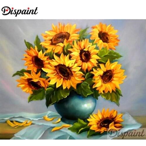 Dispaint Full Square/Round Drill 5D DIY Diamond Painting "Yellow flower" Embroidery Cross Stitch 3D Home Decor A11682