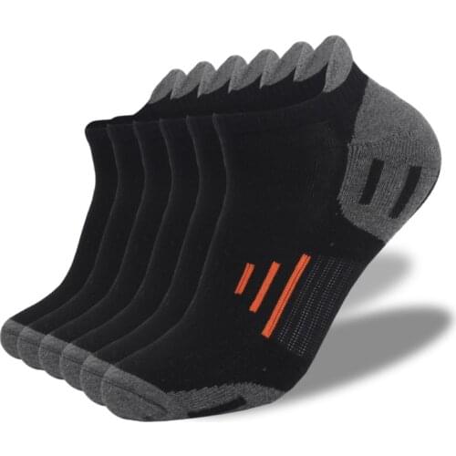 6 Pairs Men Ankle Socks With Cushion Sport Athletic Running Casual Low Cut Sock Outdoor Breathable Cotton Moisture Wicking Sock