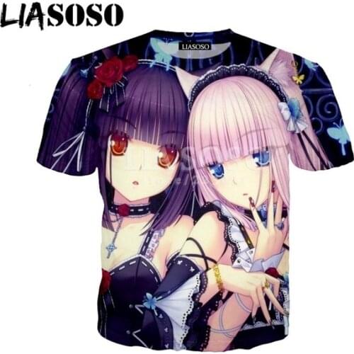New 3d Print Graphic T Shirts Kawaii Clothing Short Sleeve Sweatshirt Anime Nekopara T Shirt Unisex Casual Cute Pullover