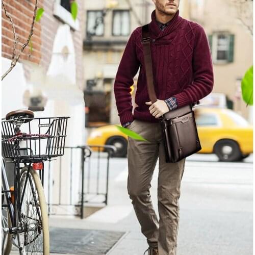 New Fashion PU Mens Shoulder Bags Leather Men Messenger Bags for Gift Mens Small Bag Casual Crossbody Business Soft Versatile