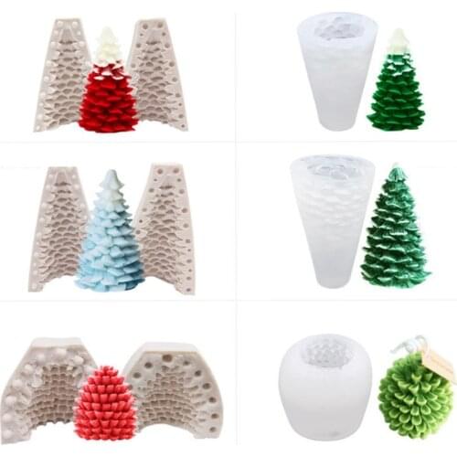 New Silicone Christmas Pine Tree Candle Molds Soap Molds Baking Molds Moulds For DIY Candle Making Soap Making Baking Mold