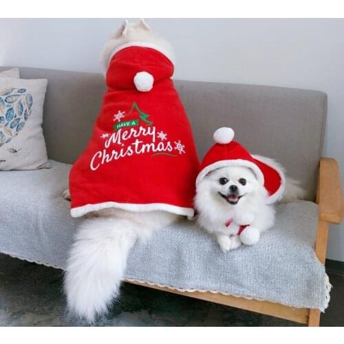Pets Products Clothes Merry Christmas Apparel Gift Cloak For Big And Small Dogs