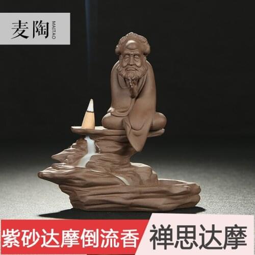 Fine handmade purple meditation Dharma king back tea home censer of incense burners aromatherapy furnace ornaments