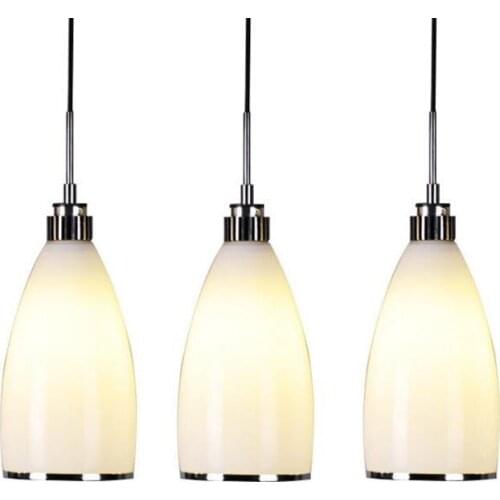 Simple modern restaurant chandelier milk glass dining chandelier three creative lighting LED bar dining room lighting fixture