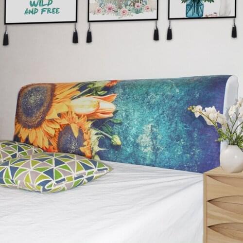 Modern Sunflower Pattern Bed Head Cover Bed Cover Dust Cover Full Enclosed Elastic Dust-proof Bed Head Cover/ Protective Cover