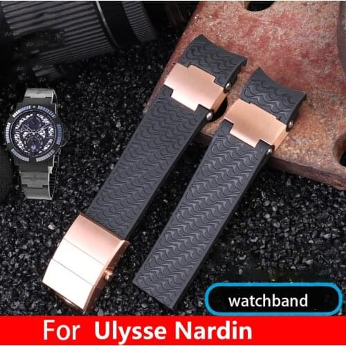Rubber wristwatch strap with buckle, silicone wristwatch strap with Nardin, blue, black, brown, 25 * 12mm, mens tools watchband