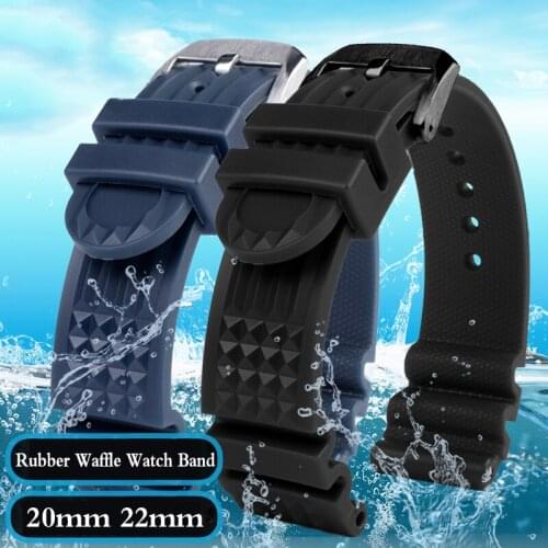 High Quality Waterproof Tropic Fluorine Rubber Strap 20mm 22mm Quick Release Spring Bar Watch Band For Mens Seiko Diving Watch