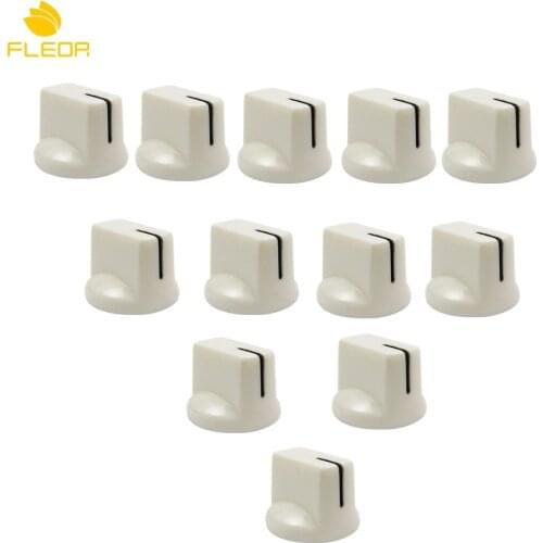 FLEOR 24pcs White Plastic Flush Guitar Knobs Amp Amplifier Effect Pedal Knobs Guitar Accessories Parts