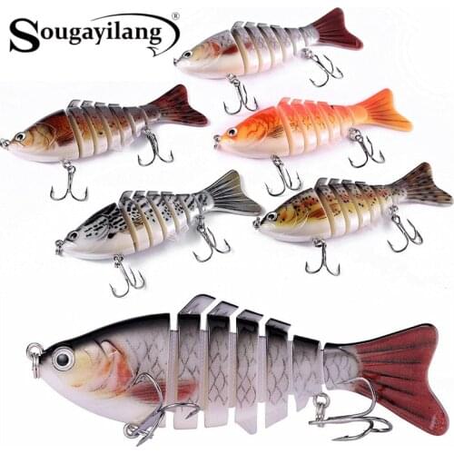 Sougayilang Fishing Lure 1Pc 10cm 15g Swimbait 5 Colors 6 Segments Fish Lure Saltwater Freshwater Crankbait Isca Artificial Bait