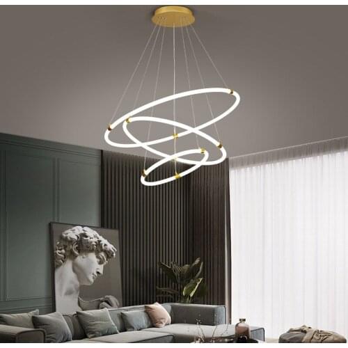 Nordic Acrylic Rings Led Chandelier Lighting Living Dining Room Decor Led Chandelier Lamp Indoor Hanging Light Fixture Luminaire