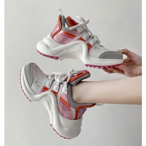 Luxury Sneakers Women 2021 Designer Shoes Fashion Thick Bottom Ladies Vulcanized Shoes Woman Platform Chunky Sneakers Basket Fem