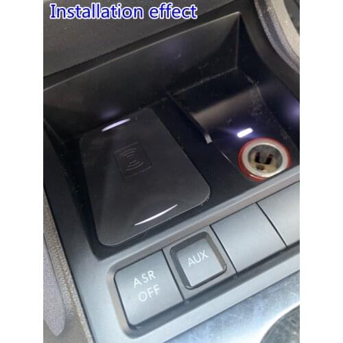 1set ABS plastic material 15W fast charging QI car wireless charger phone charging for 2008-2013 Volkswagen VW golf 6 MK6 5K1