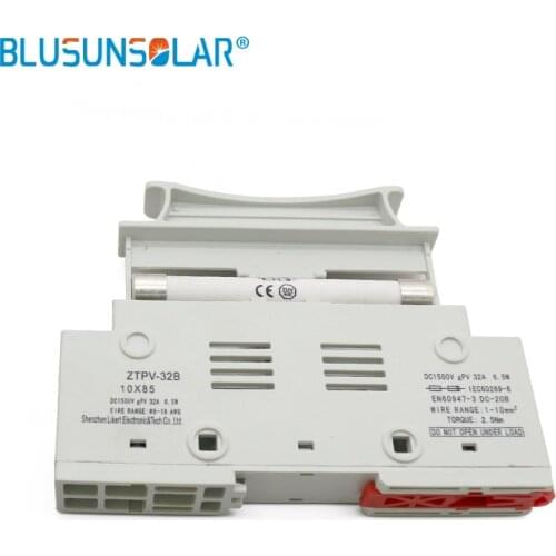10 piece Solar Fuse Holder for Din Rail 1500V DC Wire Fusible 10X85 gPV for Solar PV System Protection