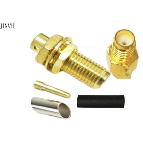 10pcs SMA male / Female Straight solder with Bushing semi-rigid RG402 0.141" connector Adapter