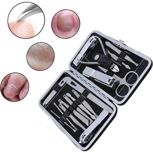 16Pcs Manicure Cutters Nail Clipper Set Household Stainless Steel Ear Spoon Nail Clippers Manicure Tool Pedicure Nail Scissors