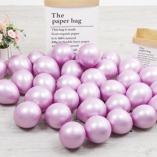 20pcs 5/12inch Glossy Chrome Red Hot Pink Silver Metal Pearl Latex Balloons Birthday Party Wedding Balloon Decoration Globos