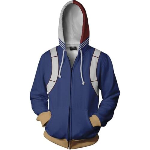 2019 New Coshome Anime Boku No My Hero Academia Cosplay Costumes Hoodies Men Sweatshirt 3D Bakugou Todoroki Shoto Jacket Coat
