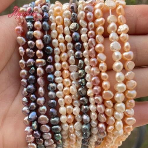 3-4.5mm Freshwater Pearl Irregular Shape Loose Natural Stone Beads For Jewelry Making DIY Necklace Bracelets Earring Str 14.5"