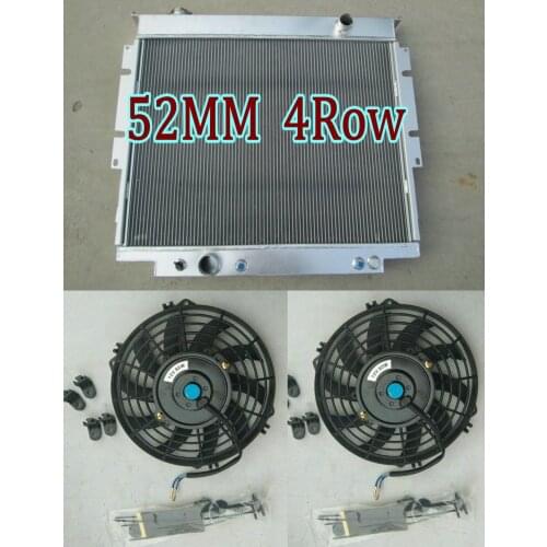 4Row Aluminum Radiator + Fan For Ford F250 F350 F59 F150 F Super Duty V8 Diesel 6.9L 7.3L 1983-1994 AT/MT XLT XL XLS
