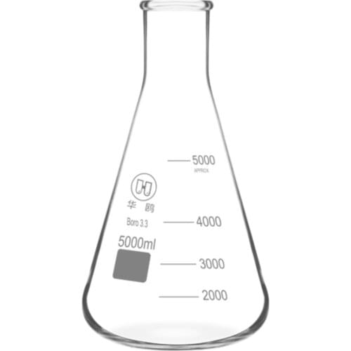 5000ml,Glass Erlenmeyer Flask,5L,laboratory Conical Bottle,W/Normal Neck
