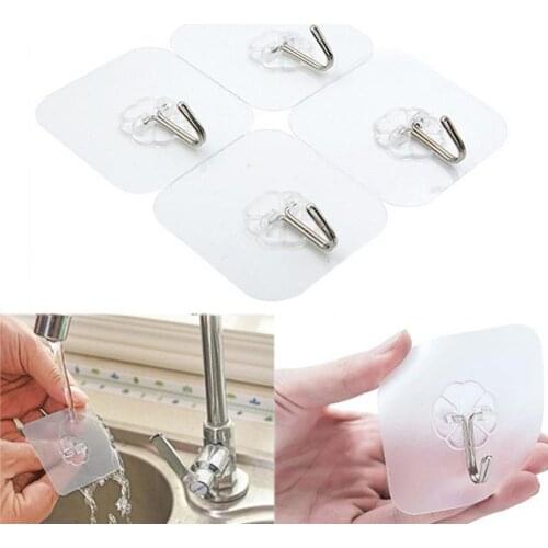 6/12/16Pcs Clear Suction Cup Sucker Crochet Hook Hooks Hanging Home Kitchen Key Holder Wall Hook Bathroom