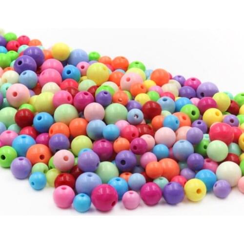 Round Acrylic Bead For Clothing Party Festival Decoration Supplies DIY Making Necklace Craft Loose Bead Jewelry Accessories