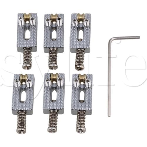 6 piece Silver Electric Ball Guitar Bridge with Wrenches Guitar Parts