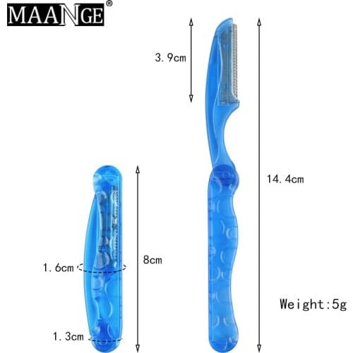 MAANGE1/2Pcs Colorful Eyebrow Trimmer Scraper Safe Mini Makeup Knife Eyebrow Blades Face Hair Removal Shaver Makeup Beauty Tools