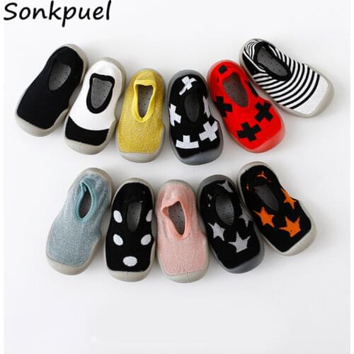Baby Cartoon Anti-skid Floor Socks Spring and Summer Leopard Print Children Rubber Sole Shoes Baby Toddlers Shoes and Socks