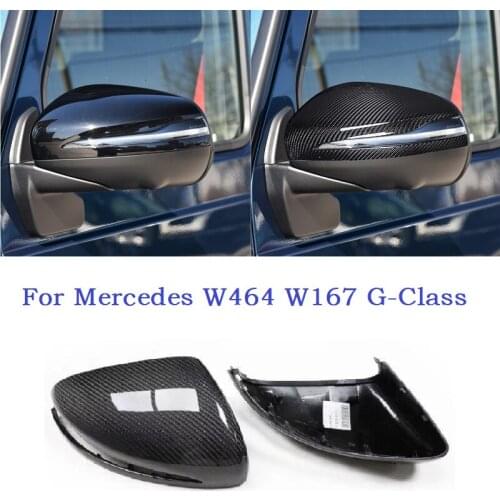 Fit For Mercedes W464 W167 G-Class Carbon Fiber Side Mirrors Covers Caps Replacement Style 2pcs