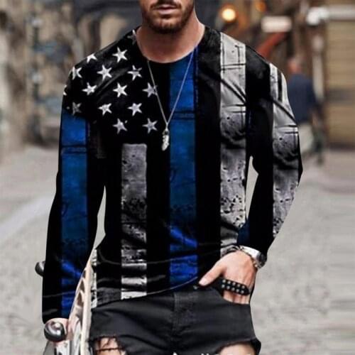 WENYUJH 2021 Summer Fashion T-shirt Suitable For All Kinds Of Place Round Neck Breathable Street Style Long-sleeved Mens Style