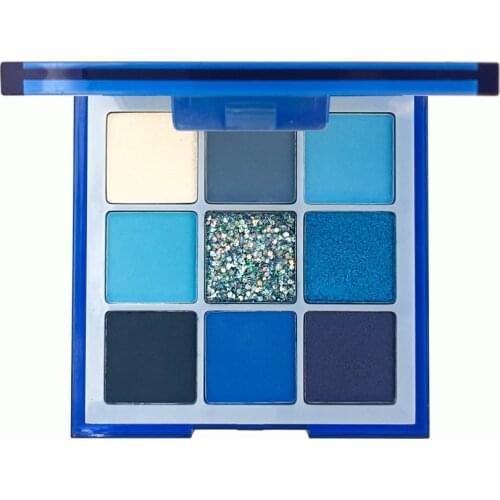 Fashion eyeshadow palette 9 color blue nude yellow eye shadow makeup sombra de ojos long lasting maquillaje for women beauty