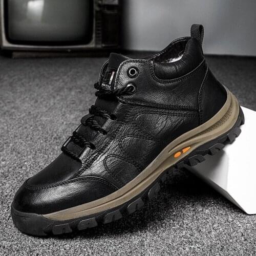 Men Boots Winter Warm Boots Men Sneakers Snow Men Plus Velvet Boots Leather Casual Men Shoes