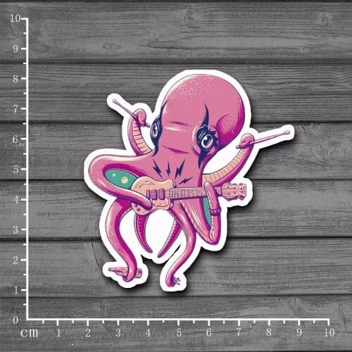 Retro rock octopus Notebook Scrapbooking Stationery Sticker Decor Decal For Ablum Diary Laptop Luggage Skateboard[Single]