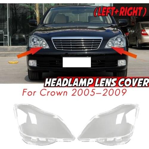 NEW-Left+Right Side for Toyota Crown 2005-2009 Car Headlight Len Cover Lampshade Replacement Front Light Auto Shell