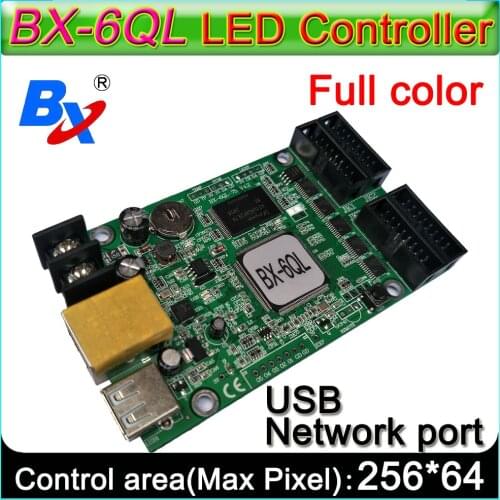 NEW BX-6QL Ethernet port and USB port, Asynchronous lintel Full Color LED Display controller,P3-P10 LED panel control card