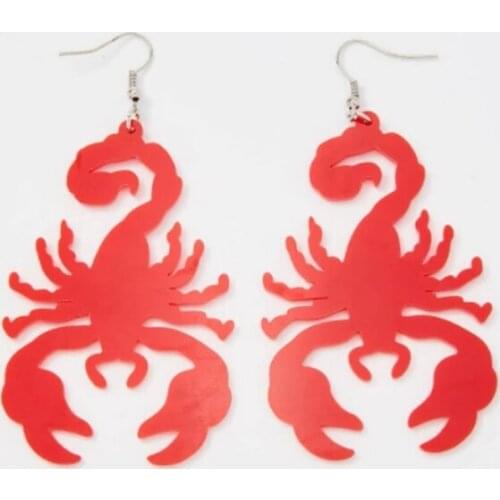 New Acrylic Fashion Street Neutral Red Scorpion King Earring Big Long Dangle Drop Earrings Women Mujer Punk Cool Pendientes